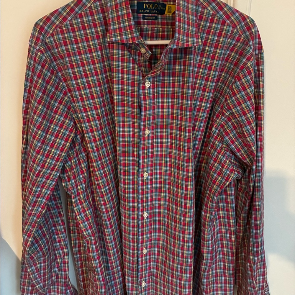 Polo by Ralph Lauren Men's Multicolor Plaid Shirt Classic fit xl plaid button